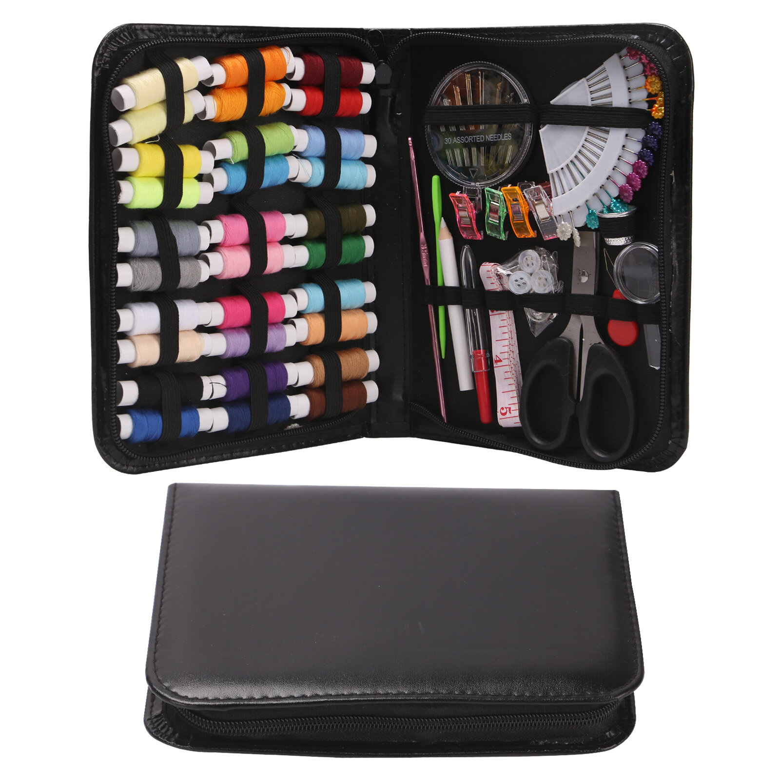 100pcs Sewing Tools Kit Set Thread Needles Scissors Spool Bobbin Kit